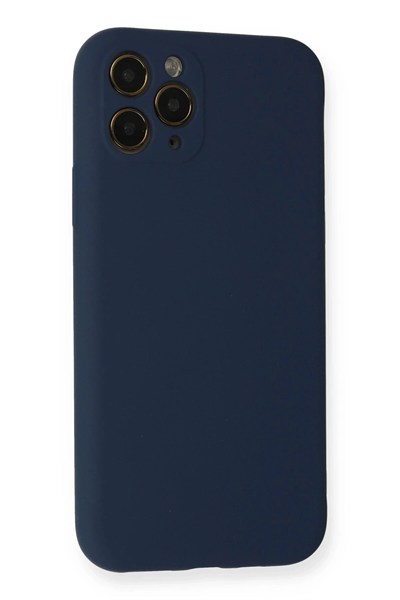 Mey İthalat®  iPhone 11 Pro Kılıf Nano içi Kadife Silikon - Lacivert