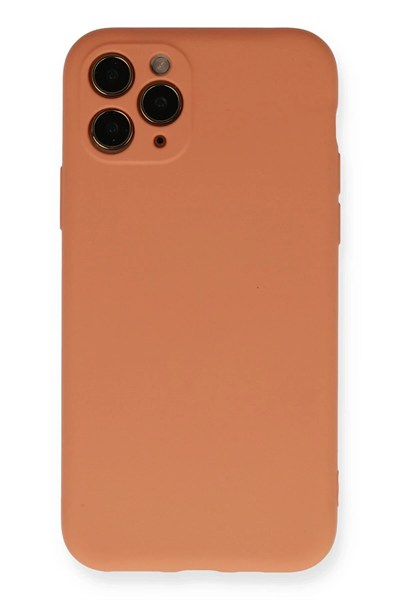 Mey İthalat®  iPhone 11 Pro Kılıf Nano içi Kadife Silikon - Mat Turuncu