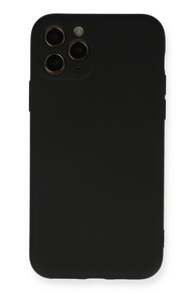 Mey İthalat®  iPhone 11 Pro Kılıf Nano içi Kadife Silikon - Siyah