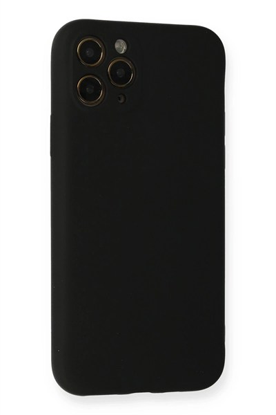 Mey İthalat®  iPhone 11 Pro Kılıf Nano içi Kadife Silikon - Siyah