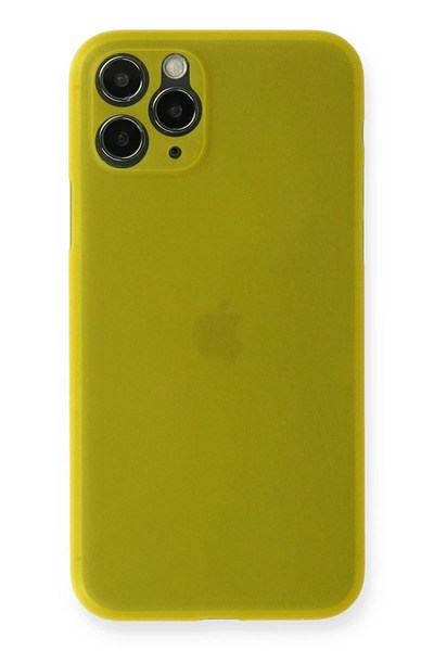 Mey İthalat®  iPhone 11 Pro Kılıf PP Ultra İnce Kapak - Sarı