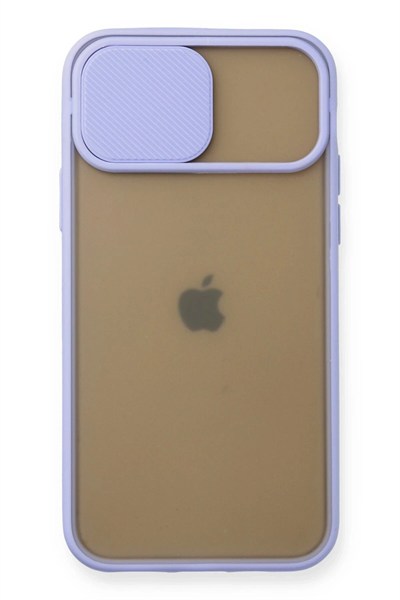 Mey İthalat®  iPhone 11 Pro Kılıf Palm Buzlu Kamera Sürgülü Silikon - Lila