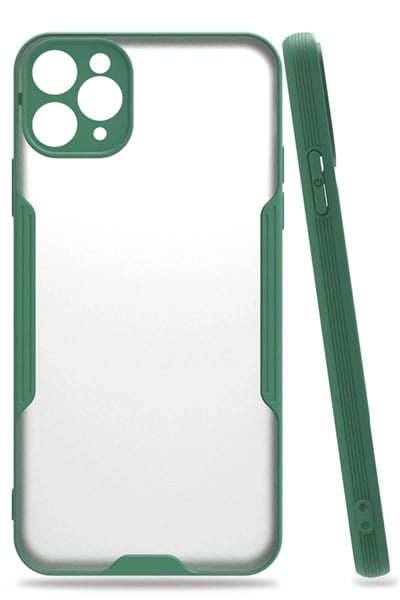 Mey İthalat®  iPhone 11 Pro Kılıf Platin Silikon - Yeşil