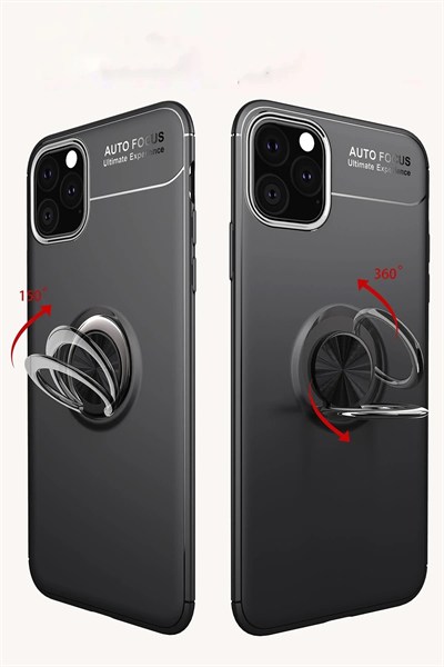 Mey İthalat®  iPhone 11 Pro Kılıf Range Yüzüklü Silikon - Mavi