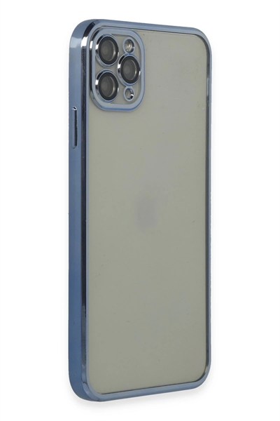 Mey İthalat®  iPhone 11 Pro Max Kılıf  Lensli Silikon - Açık Mavi