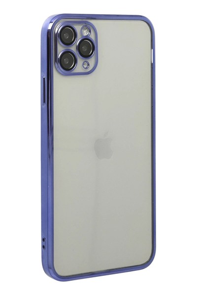Mey İthalat®  iPhone 11 Pro Max Kılıf  Lensli Silikon - Mor