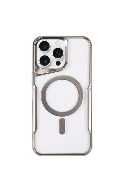 Mey İthalat®  iPhone 11 Pro Max Kılıf Boyi Magsafe Silikon Kapak - Gümüş