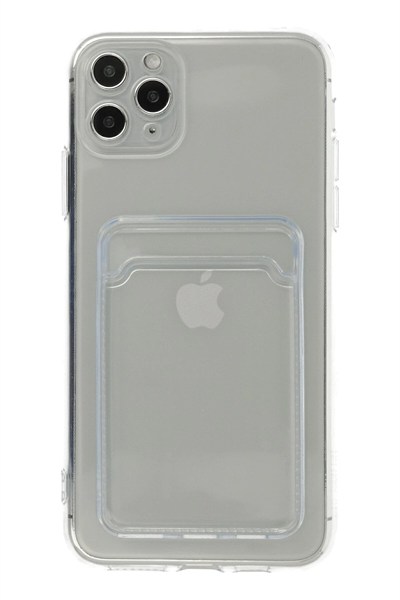 Mey İthalat®  iPhone 11 Pro Max Kılıf Kart Şeffaf Silikon - Şeffaf
