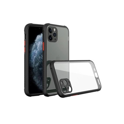 Mey İthalat®  iPhone 11 Pro Max Kılıf Miami Şeffaf Silikon - Siyah