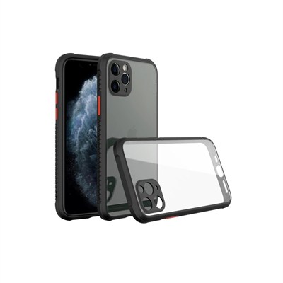 Mey İthalat®  iPhone 11 Pro Max Kılıf Miami Şeffaf Silikon - Siyah