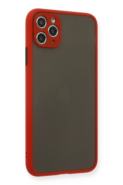 Mey İthalat®  iPhone 11 Pro Max Kılıf Montreal Silikon Kapak - Kırmızı