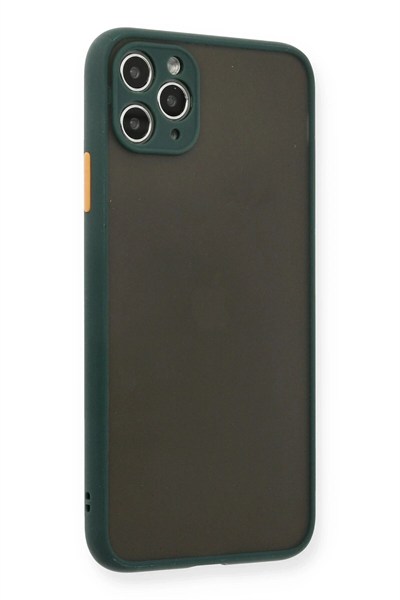 Mey İthalat®  iPhone 11 Pro Max Kılıf Montreal Silikon Kapak - Yeşil
