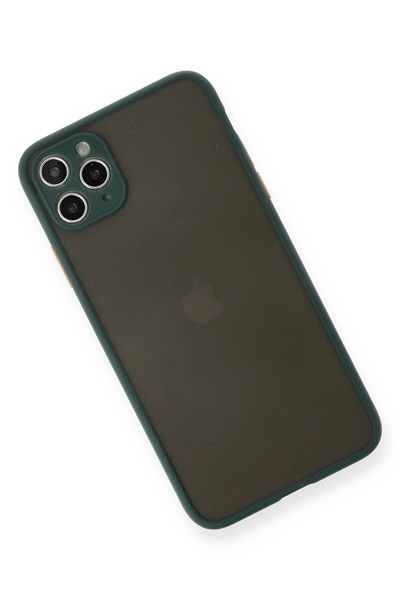 Mey İthalat®  iPhone 11 Pro Max Kılıf Montreal Silikon Kapak - Yeşil