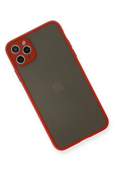 Mey İthalat®  iPhone 11 Pro Max Kılıf Montreal Silikon Kapak - Kırmızı