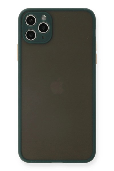 Mey İthalat®  iPhone 11 Pro Max Kılıf Montreal Silikon Kapak - Yeşil