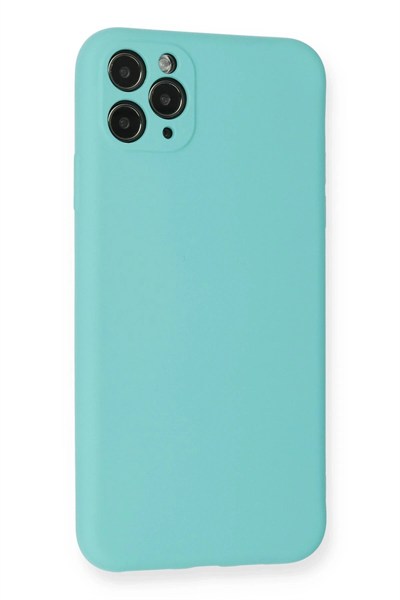 Mey İthalat®  iPhone 11 Pro Max Kılıf Nano içi Kadife Silikon - Turkuaz