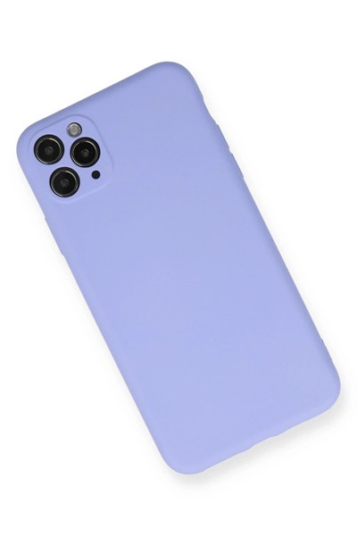 Mey İthalat®  iPhone 11 Pro Max Kılıf Nano içi Kadife Silikon - Lila