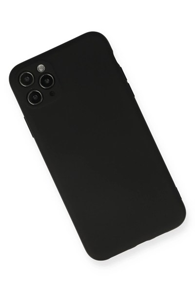 Mey İthalat®  iPhone 11 Pro Max Kılıf Nano içi Kadife Silikon - Siyah