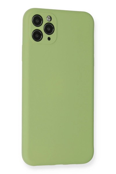 Mey İthalat®  iPhone 11 Pro Max Kılıf Nano içi Kadife Silikon- Yeşil