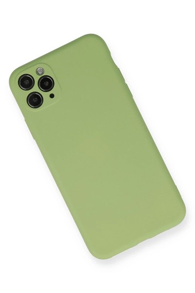 Mey İthalat®  iPhone 11 Pro Max Kılıf Nano içi Kadife Silikon- Yeşil