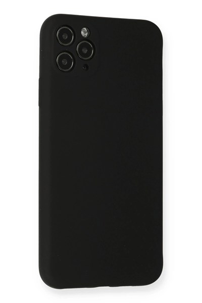 Mey İthalat®  iPhone 11 Pro Max Kılıf Nano içi Kadife Silikon - Siyah