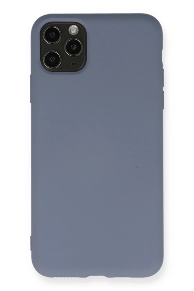Mey İthalat®  iPhone 11 Pro Max Kılıf Nano içi Kadife Silikon - Gri