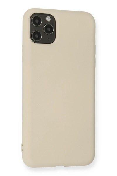 Mey İthalat®  iPhone 11 Pro Max Kılıf Nano içi Kadife Silikon - Bej