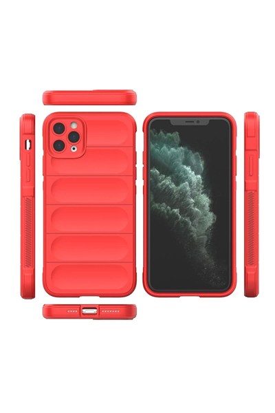 Mey İthalat®  iPhone 11 Pro Max Kılıf Optimum Silikon - Kırmızı