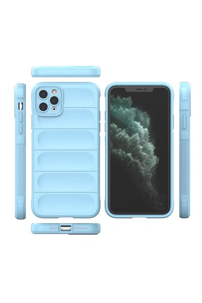 Mey İthalat®  iPhone 11 Pro Max Kılıf Optimum Silikon - Sky Blue