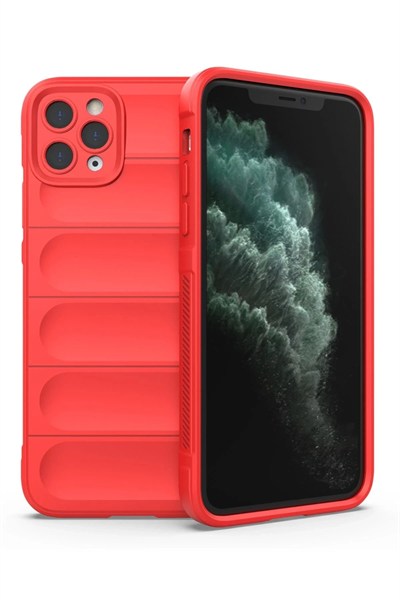 Mey İthalat®  iPhone 11 Pro Max Kılıf Optimum Silikon - Kırmızı
