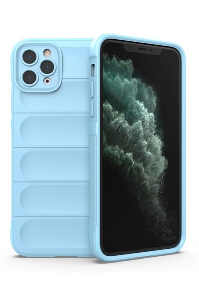 Mey İthalat®  iPhone 11 Pro Max Kılıf Optimum Silikon - Sky Blue