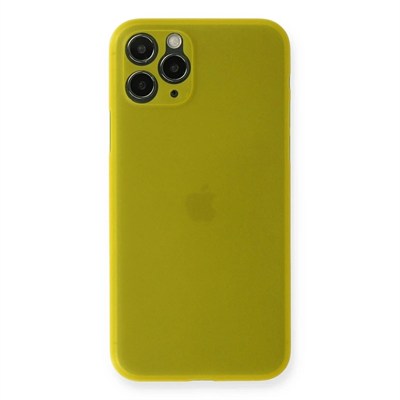 Mey İthalat®  iPhone 11 Pro Max Kılıf PP Ultra İnce Kapak - Sarı