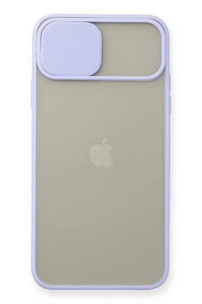 Mey İthalat®  iPhone 11 Pro Max Kılıf Palm Buzlu Kamera Sürgülü Silikon - Lila