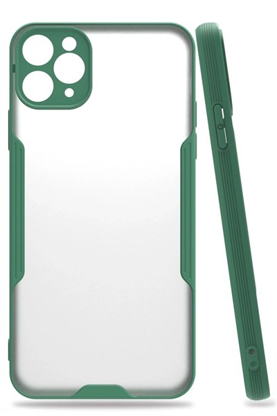 Mey İthalat®  iPhone 11 Pro Max Kılıf Platin Silikon - Yeşil