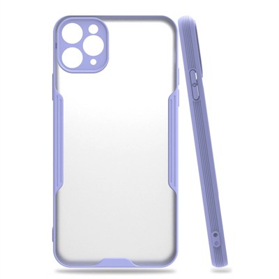 Mey İthalat®  iPhone 11 Pro Max Kılıf Platin Silikon - Lila
