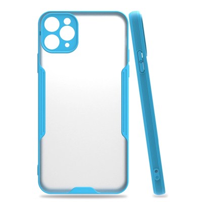 Mey İthalat®  iPhone 11 Pro Max Kılıf Platin Silikon - Mavi