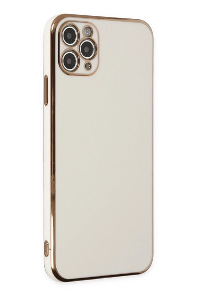 Mey İthalat®  iPhone 11 Pro Max Kılıf Volet Silikon - Beyaz