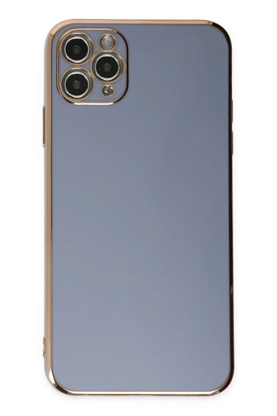 Mey İthalat®  iPhone 11 Pro Max Kılıf Volet Silikon - Mavi