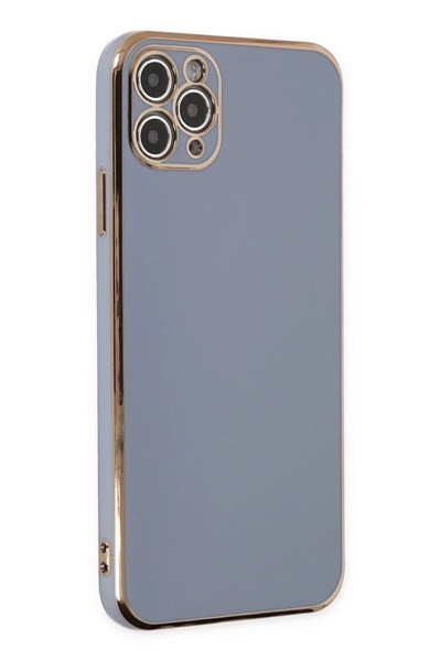 Mey İthalat®  iPhone 11 Pro Max Kılıf Volet Silikon - Mavi
