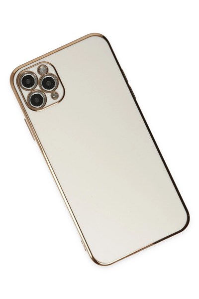 Mey İthalat®  iPhone 11 Pro Max Kılıf Volet Silikon - Beyaz