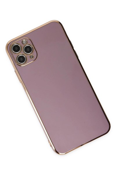Mey İthalat®  iPhone 11 Pro Max Kılıf Volet Silikon - Mor