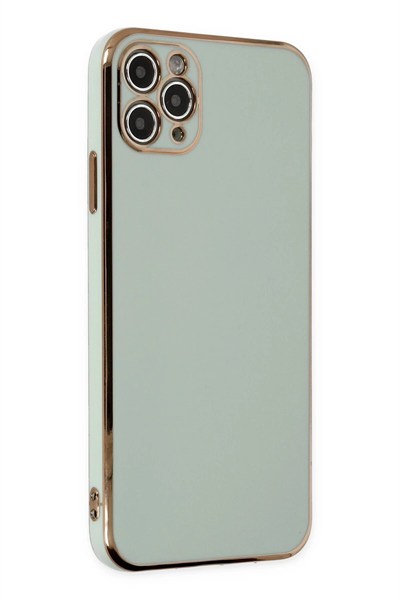 Mey İthalat®  iPhone 11 Pro Max Kılıf Volet Silikon - Açık Yeşil