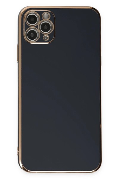 Mey İthalat®  iPhone 11 Pro Max Kılıf Volet Silikon - Siyah
