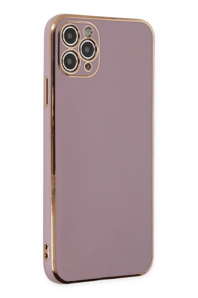 Mey İthalat®  iPhone 11 Pro Max Kılıf Volet Silikon - Mor