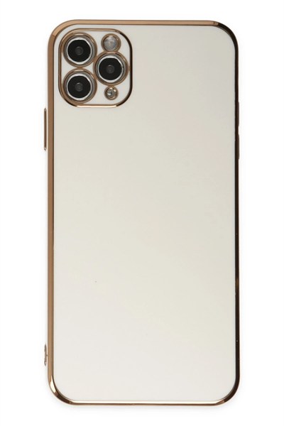 Mey İthalat®  iPhone 11 Pro Max Kılıf Volet Silikon - Beyaz
