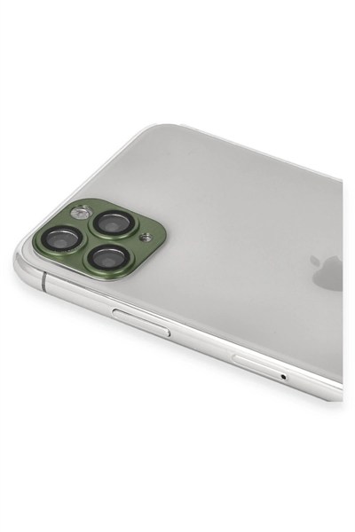 Mey İthalat®  iPhone 11 Pro Max Pers Alüminyum Kamera Lens - Yeşil