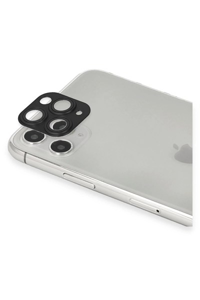 Mey İthalat®  iPhone 11 Pro Max Pers Alüminyum Kamera Lens - Siyah