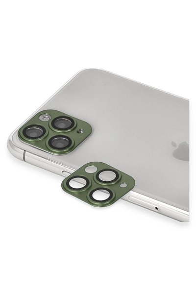 Mey İthalat®  iPhone 11 Pro Max Pers Alüminyum Kamera Lens - Yeşil