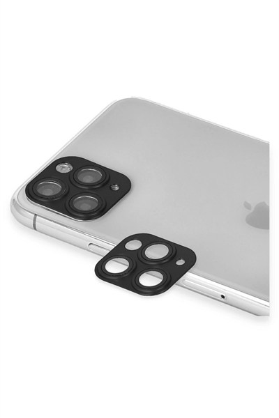 Mey İthalat®  iPhone 11 Pro Max Pers Alüminyum Kamera Lens - Siyah