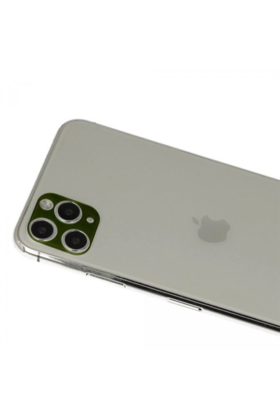 Mey İthalat®  iPhone 11 Pro Max Rainbow Kamera Lens Koruma Cam - Yeşil